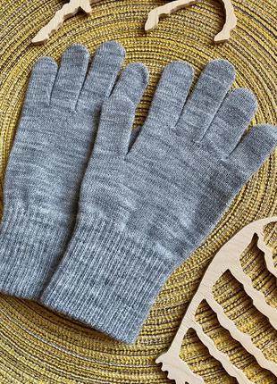 Дитячі рукавички, рукавиці, серые перчатки на 9-15 лет h&m