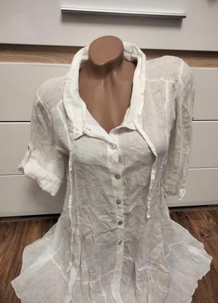 Платье рубашка лён