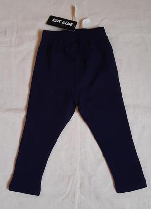 Джоггеры "riot club" англия синие спортивные штаны двунитка на 2-3 года5 фото