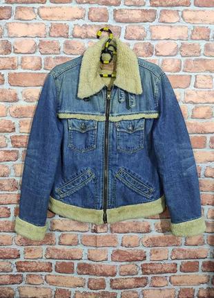 Джинсовая теплая куртка шерпа levis