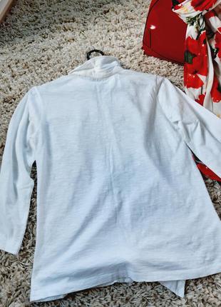 Стильная коттоновая белая блуза/рубашка с прошвой,  tu, p 8-.106 фото