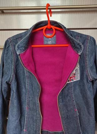 Пиджак джинсовый на флисе, куртка, джинсовка для девочки gee jay gloria jeans3 фото