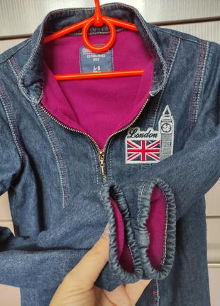 Пиджак джинсовый на флисе, куртка, джинсовка для девочки gee jay gloria jeans4 фото