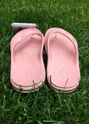 Тапочки вьетнамки крокс crocs bayaband flip petal pink розовые4 фото