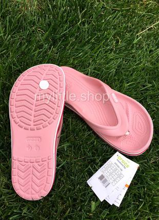 Тапочки вьетнамки крокс crocs bayaband flip petal pink розовые5 фото