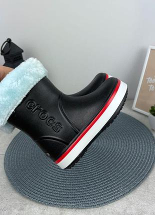 Гумові чоботи зі знімною хутряний вставкою теплі чобітки крокс крокси1 фото