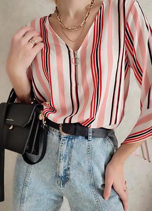 🔥класна блуза у полоску з замочком papaya