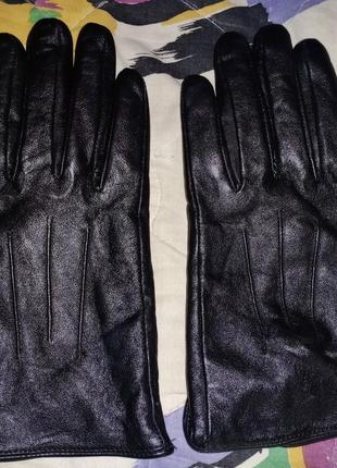 Кожаные перчатки на флисе1 фото