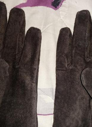 Кожаные, замшевые перчатки на флисе3 фото