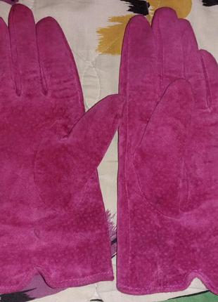 Замшеві шкіряні рукавиці на флісі2 фото