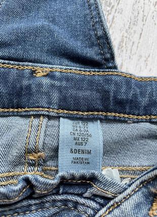 Крутой джинсовый комбинезон джинсы штаны брюки h&m 6-7лет2 фото