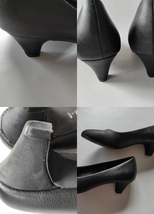Черные туфли лодочки trend one фирменные классические туфли на каблуке кожа кожаные эко женские3 фото