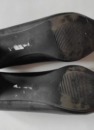 Черные туфли лодочки trend one фирменные классические туфли на каблуке кожа кожаные эко женские5 фото