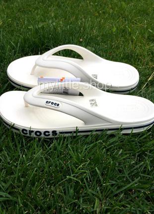 Тапочки вьетнамки крокс crocs bayaband flip white белые3 фото