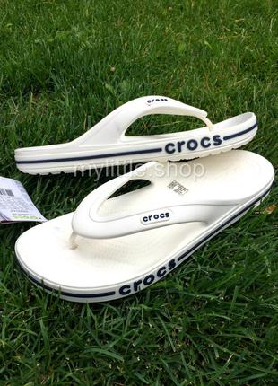 Тапочки вьетнамки крокс crocs bayaband flip white белые