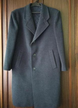 Вінтажне чоловіче демісезонне вовняне пальто драп темно-сіре в-ва срср3 фото