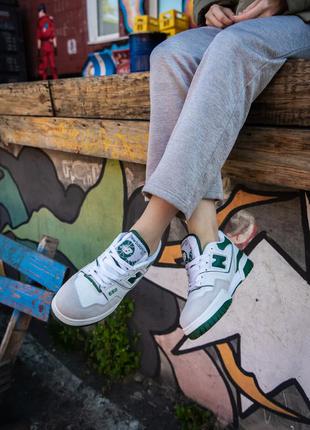 ❤ жіночі зелені шкіряні кросівки new balance 550 white green ❤5 фото