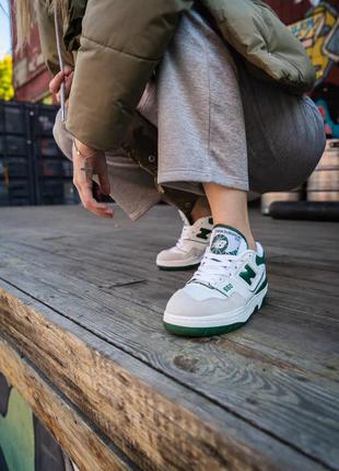 ❤ жіночі зелені шкіряні кросівки new balance 550 white green ❤4 фото