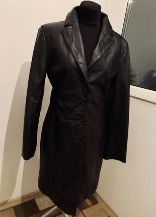 Винтажное кожаное пальто julia s.roma