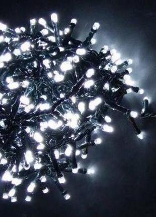 Гирлянда светодиодная 25 м на 500 led, черный шнур (белый)1 фото