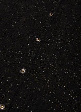 Кофта кардиган вязаный чёрный блестящий с блестящей нитью camaieu3 фото
