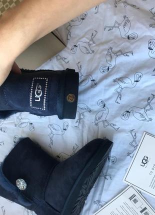 Акция! угги оригинал. ugg bailey button bling blue2 фото