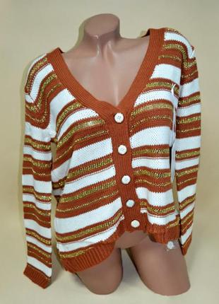 Овинка. класна кофта кардиган. польща. в'язка, люрекс. нова, р. 46-50