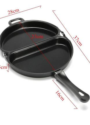 Двойная сковорода для омлета антипригарная folding omelette pan2 фото