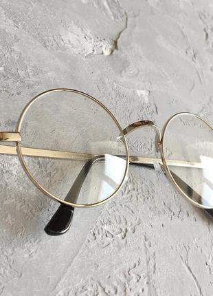 Круглі іміджеві окуляри зі сріблястою оправою, як у гаррі поттера4 фото