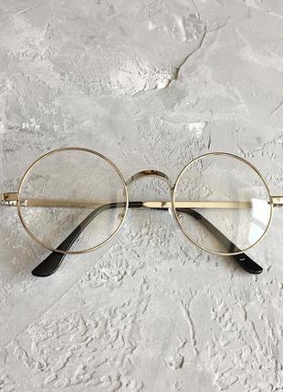 Круглі іміджеві окуляри зі сріблястою оправою, як у гаррі поттера2 фото