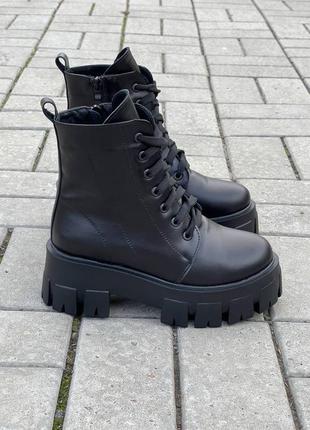 Черевики натуральна шкіра чорний зима