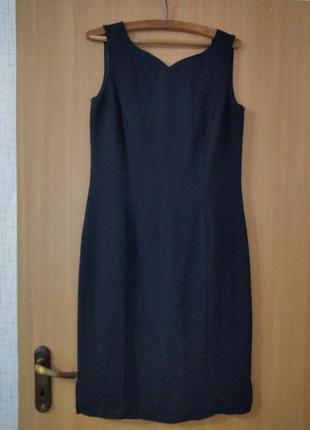 Чорне плаття сарафан, заді замочок , пряме по фігурі, міді1 фото