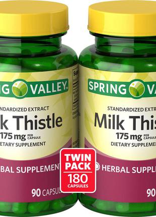 Капсулы с экстрактом расторопши spring valley usa, 175 мг, 90 штук