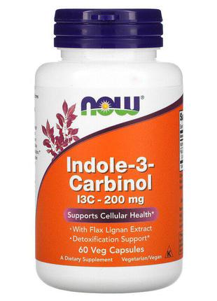 Now foods usa, індол-3-карбінол, 200 мг, 60 рослинних капсул для жіночого здоров'я1 фото