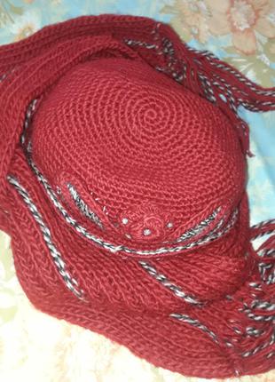 Шапочка и шарф, комплект зима, шапка, шарфик6 фото
