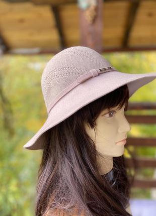 Фірмова стильна якісна натуральна капелюх з вовни2 фото