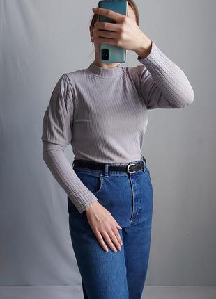 Лонгслив в рубчик с рукавами фонариками от misspap