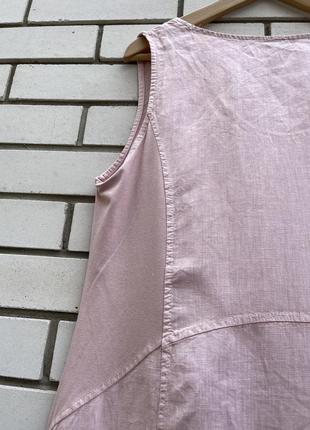 Льняное розовое платье сарафан миди в этно бохо стиле  италия6 фото