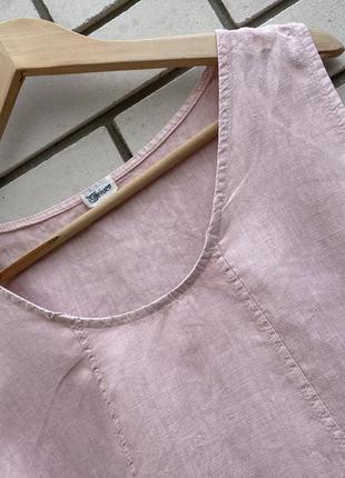 Льняное розовое платье сарафан миди в этно бохо стиле  италия5 фото