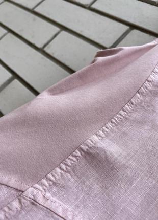 Льняное розовое платье сарафан миди в этно бохо стиле  италия8 фото