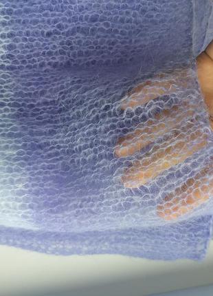Голубой  свитер-паутинка из кид мохера3 фото