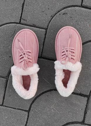 Угги  укороченные ботинки автоледи пудровые розовые4 фото