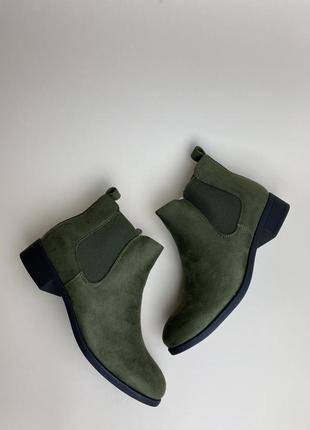 Ботинки зелёные эко замша2 фото