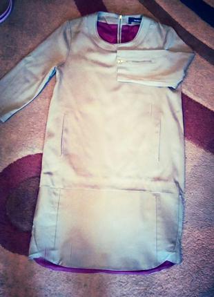 Платье с коженой юбкой the kooples