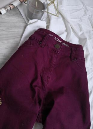 Винные базовые стрейчевые джинсы джеггинсы7 фото