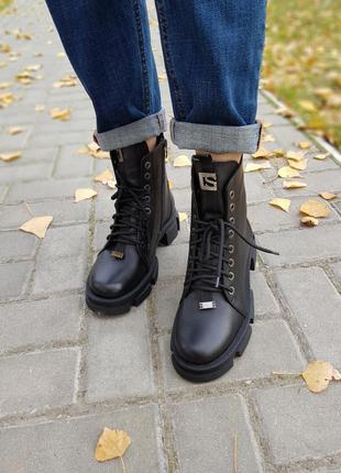 Ботинки женские демисезонные кожаные берцы, хит 2021 ботинки на осень2 фото