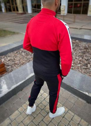 Спортивний костюм пума чоловічий зима червоний3 фото