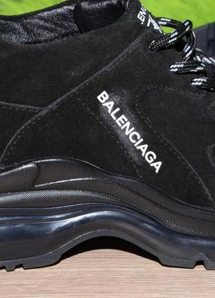 Ботинки зимние кожаные (замша) деми а27 черные размер 375 фото