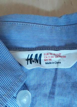 Стильная рубашечка для маленького джентельмена h&m 2-3г3 фото