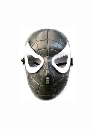Маска карнавальная человек паук спайдермен чёрная1 фото